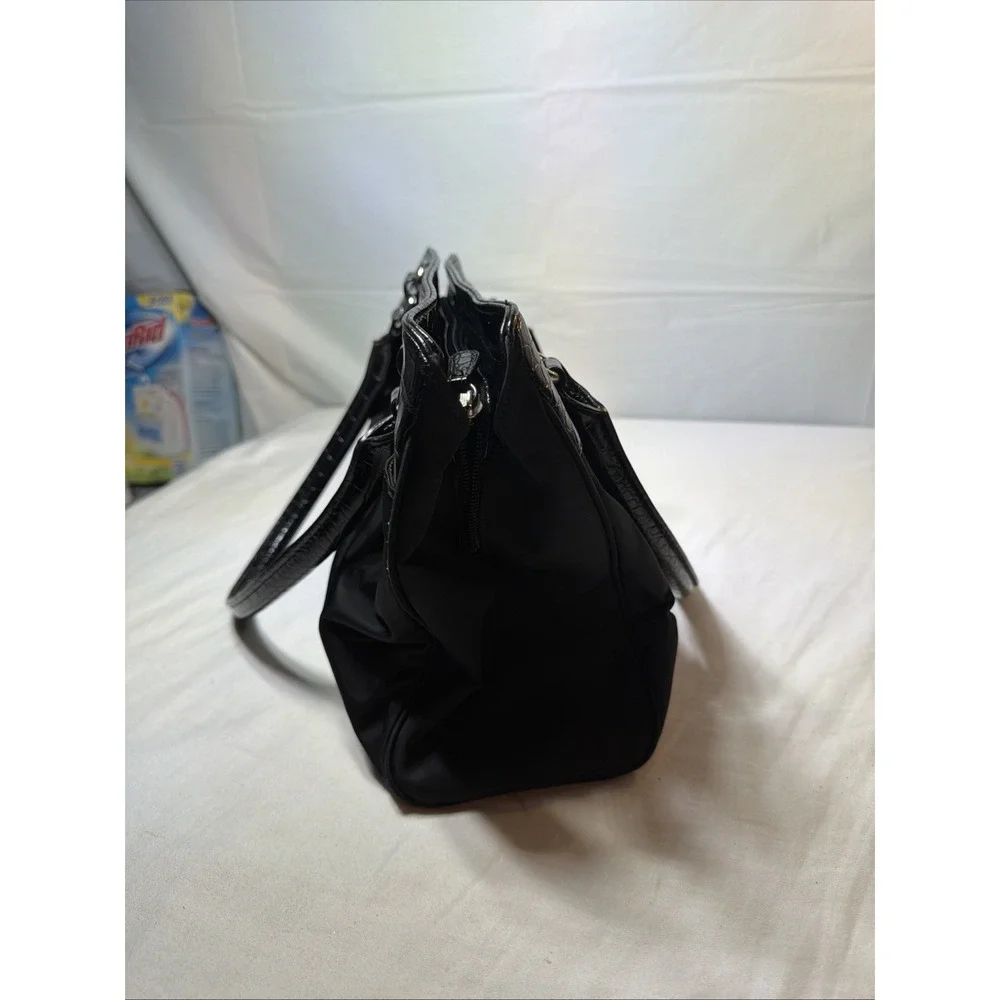 Giani Bernini Medium Nylon Satchel Shoulder HandBag Purse Black 9
